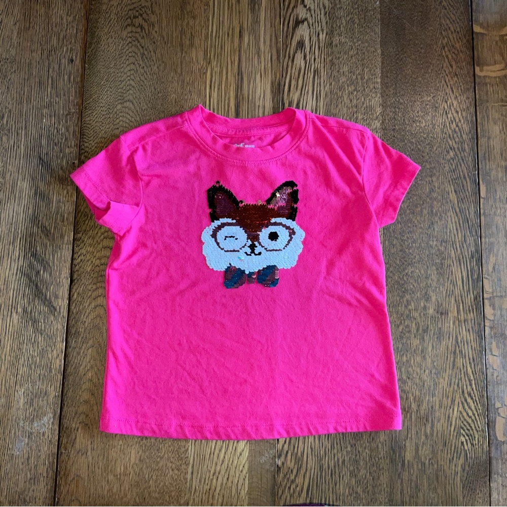 Cat & Jack Pink Short Sleeve Cartoon Tee